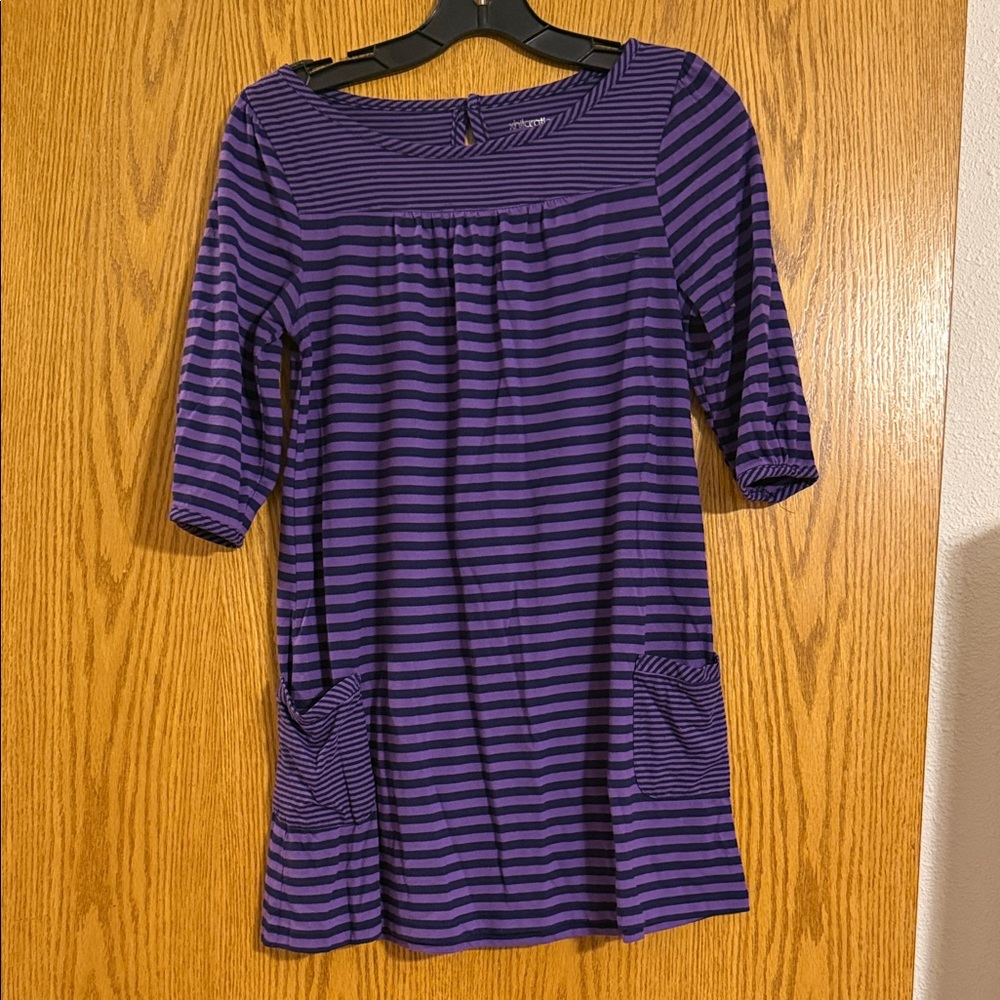 Xhilaration Purple and Black Striped Top